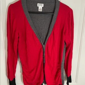 Black, gray, red, maternity sweater